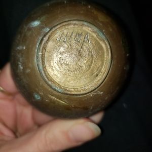 Unusual antique brass Chinese tea cup